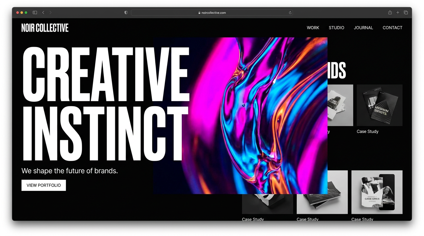 Bold creative portfolio and digital agency website